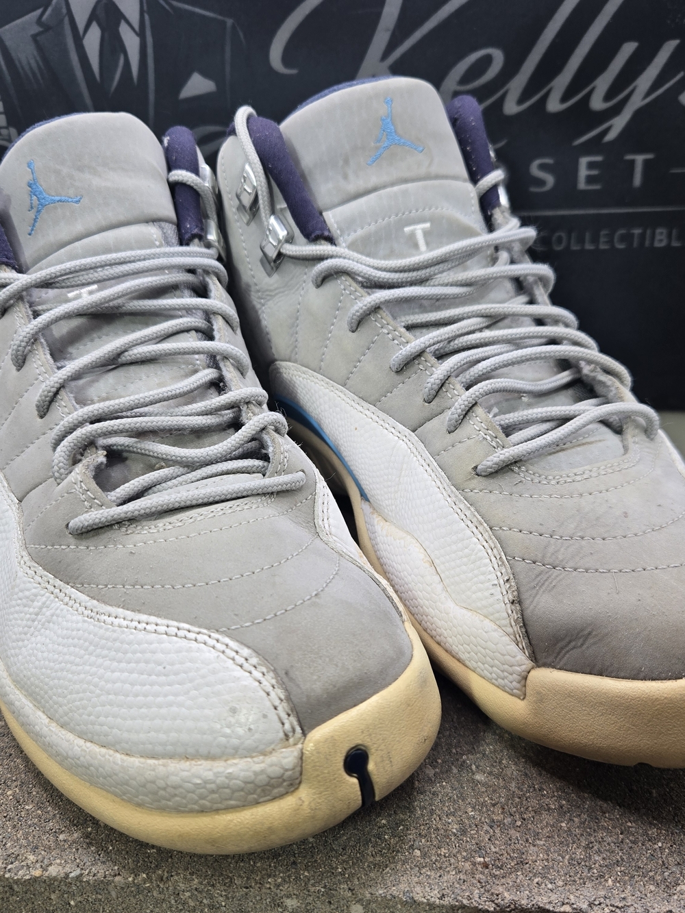 Air Jordan 12 Retro Wolf Grey University Blue UNC 2016 130690-007 Men's Size 10